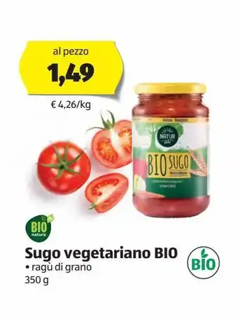 ALDI Sugo vegetariano bio 350 g bio natura offerta