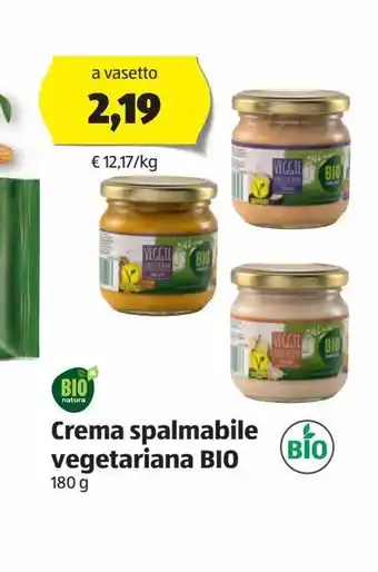 ALDI Crema spalmabile vegetale bio bio natura 180 g offerta