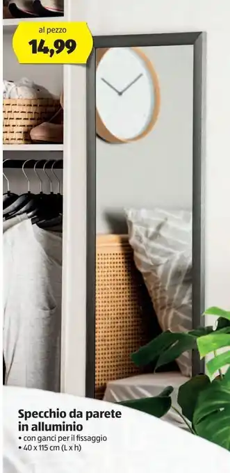 ALDI Specchio do parete in alluminio offerta