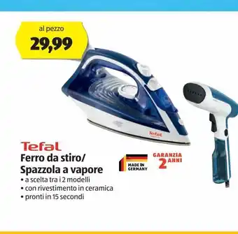 ALDI Ferro da stiro / spzzola a vapore tefal offerta
