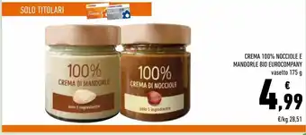 Crema 100% nocciole e mandorle bio eurocompany