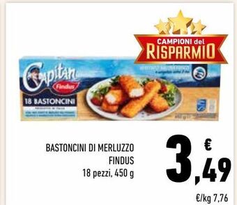 Conad Bastoncini di merluzzo findus offerta
