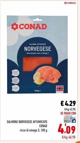 Conad Salmone norvegese affumicato conad offerta