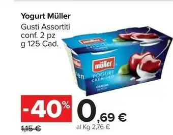 Carrefour Market Muller Müller - Yogurt Cremoso Ciliegia In Pezzi 250 G(ml) offerta