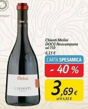 Carrefour Market Melini Chianti offerta