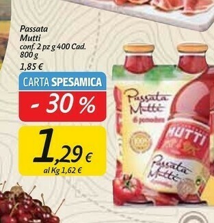 Carrefour Market Mutti Passata di pomodoro offerta