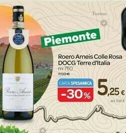 Carrefour Terre d'Italia Terre d'Italia Roero Arneis Colle Rosa Docg offerta