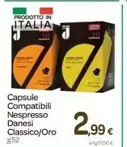 Carrefour Nespresso Capsule Compatibili Nespresso Danesi Classico/oro offerta