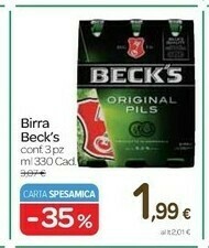 Carrefour Becks Beck's - Birra 330 g(ml) offerta
