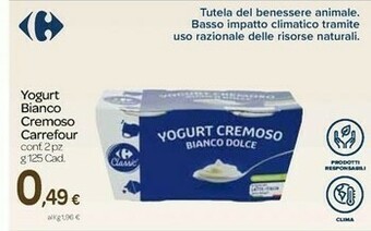 Carrefour Carrefour - Yogurt Bianco Dolce Cremoso 250 g(ml) offerta