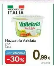 Carrefour Vallelata Vallelata Mozzarella Fior Di Latte 125g offerta