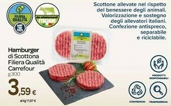 Carrefour Carrefour - Hamburger di Scottona 300 g(ml) offerta