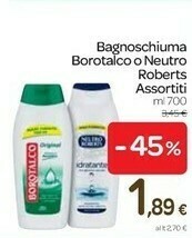 Carrefour Borotalco Bagnoschiuma offerta