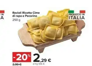 Carrefour Ravioli Ricotta Cime Di Rapa E Pecorino offerta