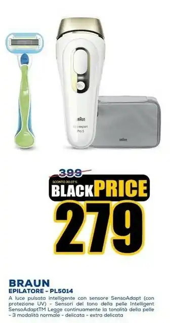 Euronics Braun Silk-expert Pro Nuovo 5 PL5014 Epilatore Luce Pulsata, IPL, Epilazione Definitiva offerta