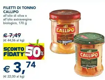 Esselunga Callipo Filetti Di Tonno All'olio Di Oliva/ All'olio Extravergine Biologico 170 G offerta