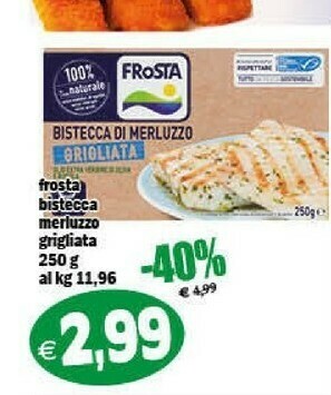Il Castoro Supermercati Frosta Filetti di merluzzo offerta