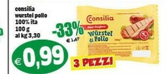 Il Castoro Supermercati Consilia Wurstel di pollo offerta