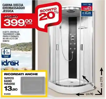Cabina Doccia Idromassaggio Jessica 90x90xH.215 cm