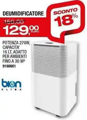 Bricofer Bion Deumidificatore 16 lt offerta