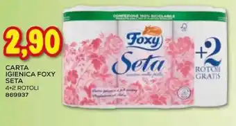 Bricofer Foxy Seta Carta Igienica 4+2 rotoli offerta