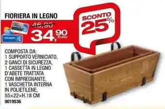 Bricofer Fioriera in legno offerta