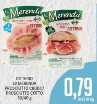 Supermercati Piccolo Citterio La Merenda Prosciutto Crudo/Prosciutto cotto 30/40 g offerta