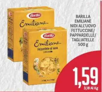 Supermercati Piccolo Barilla Emiliane Nidi All'Uovo Pappardelle/Tagliatelle 500 g offerta