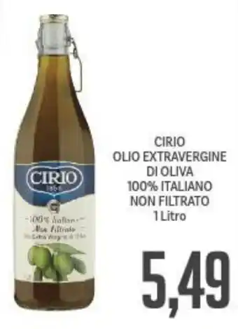 Supermercati Piccolo Cirio Olio Extravergine di oliva 100% Italiano Non Filtrato 1 Litro offerta