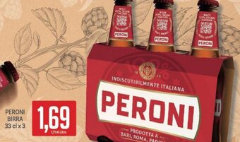 Supermercati Piccolo Peroni Birra 33 cl x 3 offerta