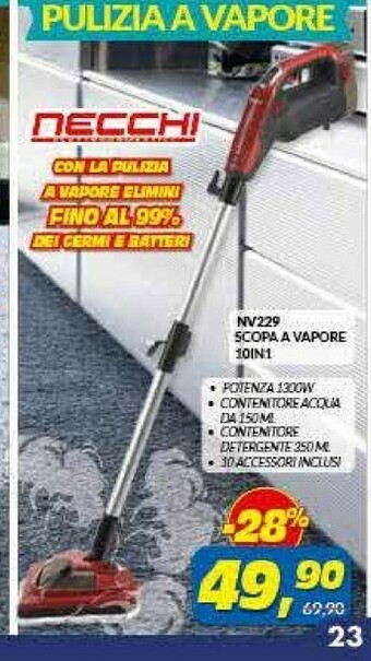 Risparmio Casa Necchi NV229 Scopa A Vapore 10 In 1 offerta