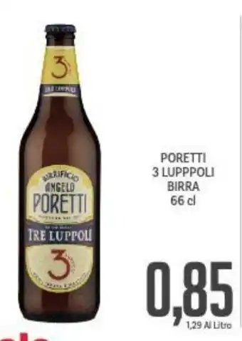 Supermercati Piccolo Poretti 3 Luppoli Birra 66 cl offerta