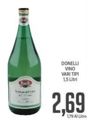 Supermercati Piccolo Donelli Vino Vari tipi 1,5 litri offerta