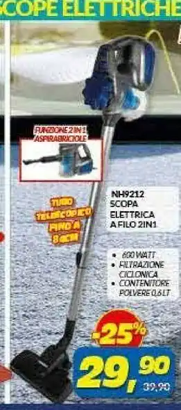 Risparmio Casa NH9212 SCOPA ELETTRICA A FILO 2 IN 1 offerta