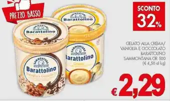 PrestoFresco Sammontana Barattolino Gelato alla crema/vaniglia e cioccolato 500 gr offerta