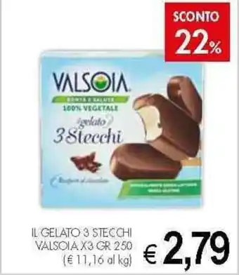 PrestoFresco Valsoia Il Gelato 3 Stecchi x3 250 gr offerta