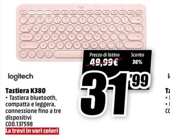 MediaWorld Logitech Tastiera K380 offerta