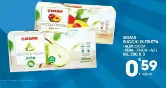 Sigma Sigma Succhi Di Frutta Albicocca / Pera / Pesca / Ace 200 Ml X 3 offerta