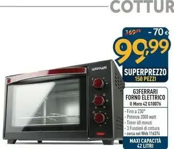 Sinergy G3 Ferrari Il Moro Forno Elettrico 42 G10076 offerta