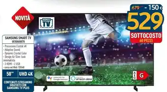 Sinergy Samsung Series 8 UE50AU8070 127 Cm (50") 4K Ultra HD Smart TV Wi-Fi Nero offerta