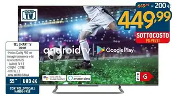 Sinergy TCL 55P815 TV 139,7 Cm (55") 4K Ultra HD Smart TV Wi-Fi Nero offerta
