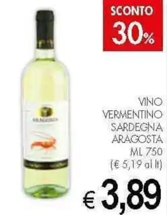 PrestoFresco Vino Vermentino Sardegna Aragosta 750 ml offerta