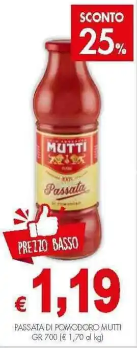 PrestoFresco Mutti Passata di Pomodoro 700 gr offerta
