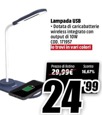 MediaWorld Pantone Lampada USB offerta