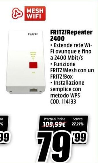 MediaWorld Fritz!Repeater 2400 offerta