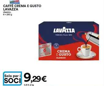 Ipercoop Lavazza Caffè Crema e Gusto Classico, 6 x 250 g offerta
