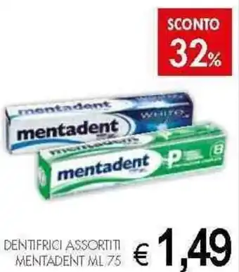 PrestoFresco Mentadent Dentifricio assortiti 75 ml offerta