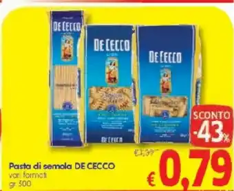 A&O De Cecco De Cecco - Semola Di Grano Duro Casareccia 588 500 G(ml) offerta