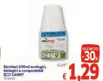 A&O Eco Canny Bicchieri 200ml Ecologici, Biologici E Compostabili Eco Canny offerta