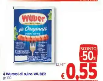 A&O Wuber 4 Wurstel Di Suino offerta